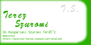 terez szuromi business card